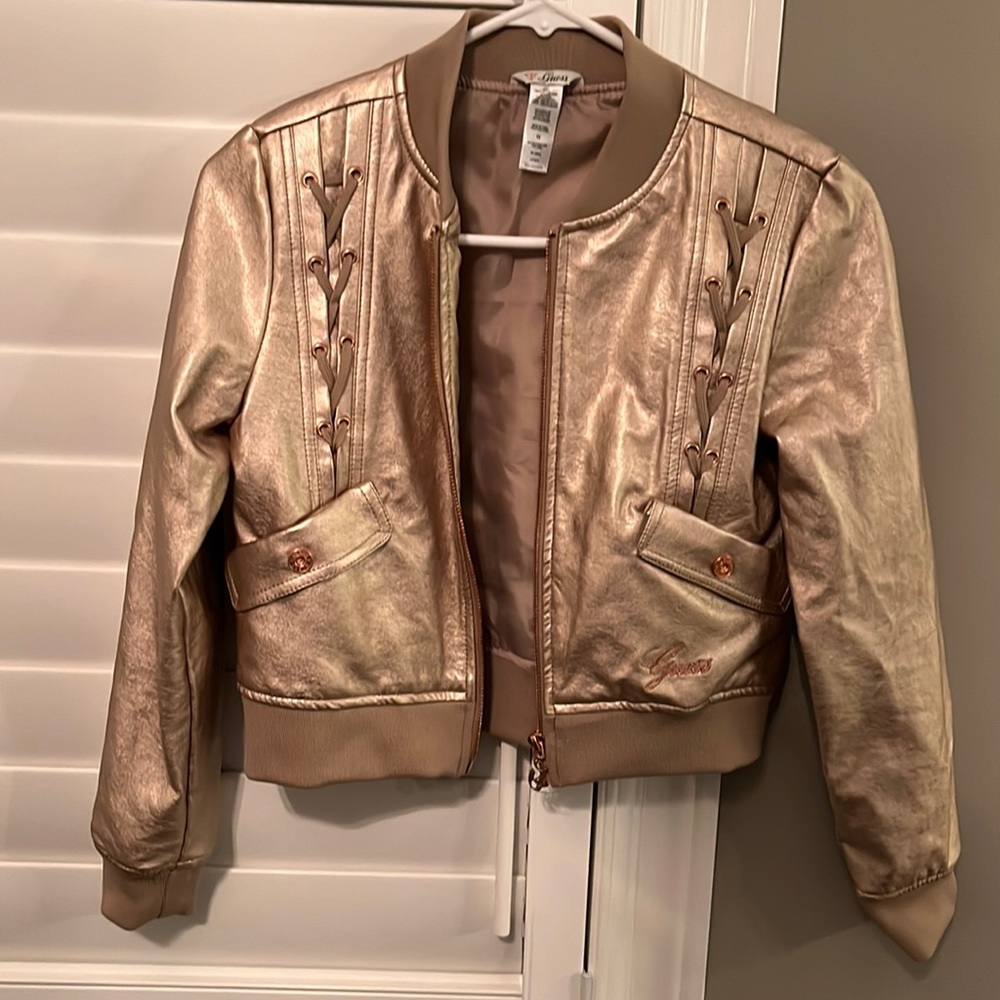 Girls Guess Jacket Rose Gold Color Size 12